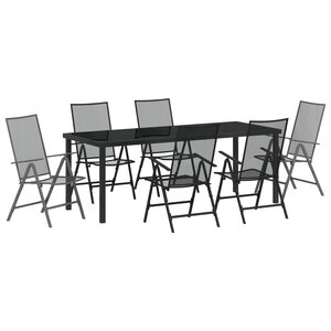 vidaXL Set de 7 Chaises de Salle à Manger Anthracite Acier