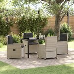 Ensemble de salle à manger de jardin 5 pièces gris clair poly rotin vidaXL