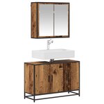 vidaXL Ensemble de mobilier de salle de bain 2 Pièces Bois Ancien