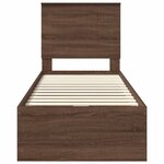 vidaXL Cadre de lit avec tiroir Chêne brun 75 x 190 cm Bois Ingénierie