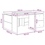 vidaXL Lit haut pour enfants avec bureau Chêne fumé Bois d'ingénierie