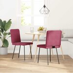 vidaXL Chaises à manger lot de 2 Rouge bordeaux Velours