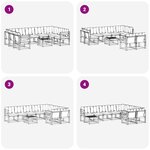 vidaXL Ensemble de canapés d'extérieur 10 pc Blanc et crème