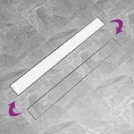 vidaXL Drain de douche avec couvercle 2en1 103x14 cm Acier inoxydable
