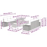 vidaXL Ensemble de canapé de jardin avec coussin 9 Pièces Gris Poly rotin