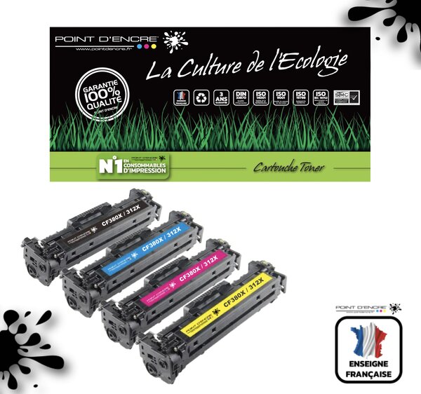 312X / CF380X - NOIR / CYAN / MAGENTA / JAUNE - Grande capacité