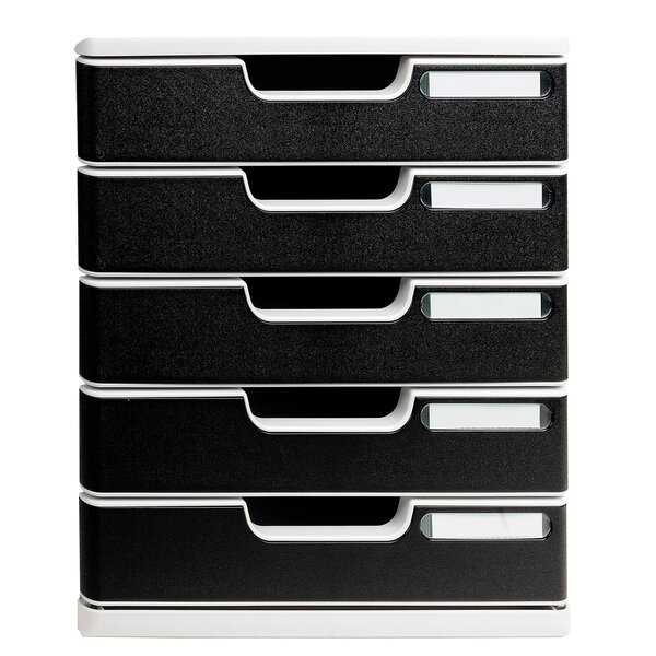 Module De Classement Modulo Office 5 Tiroirs Fermés - Noir - Exacompta