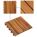 vidaXL Carreau de terrasse 30 Pièces Marron 30 x 30 cm Bois d'acacia