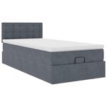 vidaXL Cadre de lit ottoman avec matelas gris foncé 80x200 cm velours