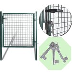 vidaXL Portail de clôture à porte simple Acier enduit de poudre