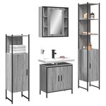 vidaXL Ensemble d'armoires de salle de bain 4 Pièces sonoma gris