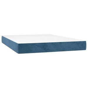 vidaXL Matelas de lit à ressorts ensachés fermeté moyenne Bleu foncé 140x200x20 cm