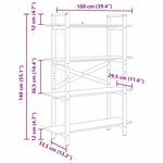 vidaXL Étagère Chêne fumé 100 x 33 5 x 140 cm Bois d'ingénierie