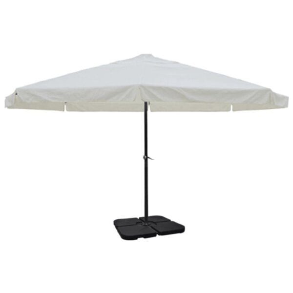 vidaXL Parasol de jardin avec base portable aluminium blanc