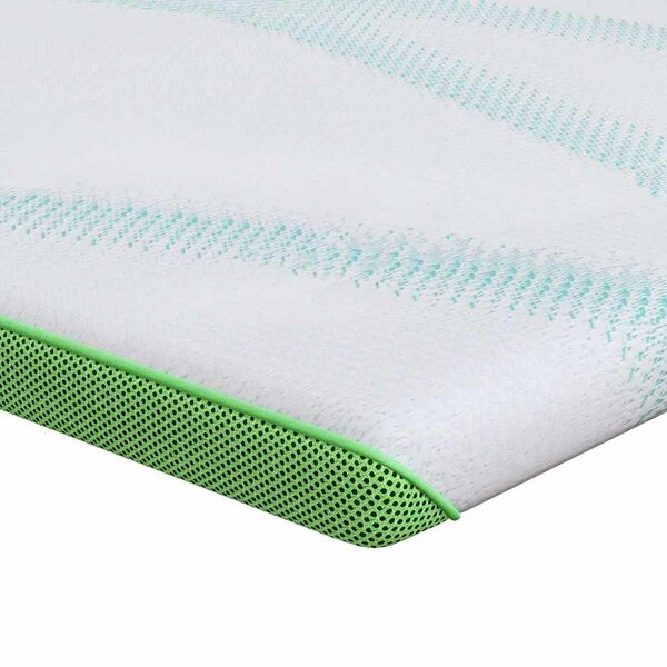 vidaXL Surmatelas Blanc et vert 100 x 200 cm Tissu Jacquard