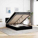 vidaXL Lit ottoman avec matelas et LED noir 140x200 cm tissu