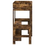 vidaXL Cadre de lit superposé avec bureau Chêne fumé 75 x 190 cm