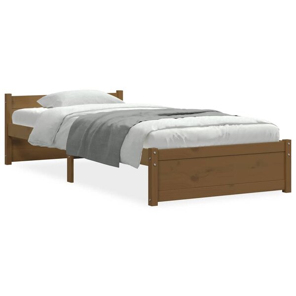 vidaXL Cadre de lit sans matelas marron miel bois massif 90x190 cm