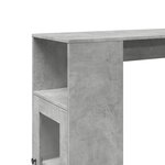 vidaXL Table de bar avec étagères gris béton bois d'ingénierie
