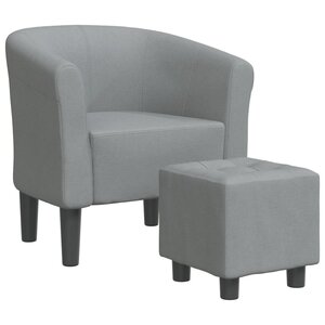 vidaXL Chaise cabriolet avec repose-pied gris clair tissu