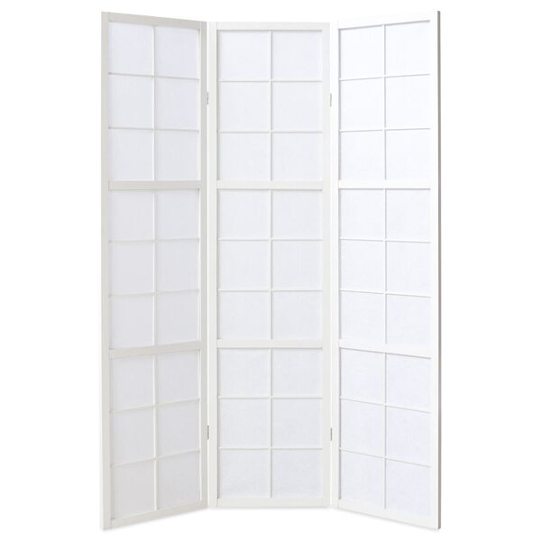 Paravent bois 3 pans blanc