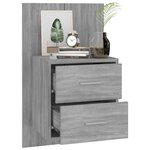 vidaXL Tables de chevet murales 2 Pièces Sonoma gris