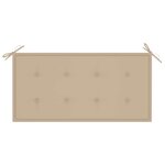 vidaXL Banc de jardin avec coussin beige 112 cm Bois de teck massif