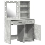 Ensemble de coiffeuse 2 pièces avec éclairage LED en bois d'ingénierie gris béton