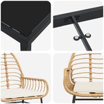 vidaXL Ensemble de repas de jardin 5 pièces avec coussins marron en rotin poly