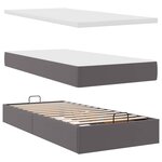 VidaXL Lit ottoman avec matelas gris 100x200 cm similicuir