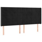vidaXL Tête de lit à LED Noir 203x16x118/128 cm Velours