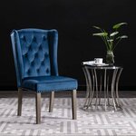 vidaXL Chaises à manger lot de 4 Bleu Velours