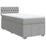 vidaXL Sommier à lattes de lit et matelas Gris clair 90x190 cm Tissu