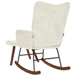 vidaXL Chaise à bascule avec repose-pied crème velours