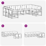 vidaXL Ensemble de canapés d'extérieur 9 pc Blanc et Beige