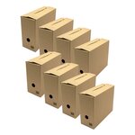 Pack and Move - Lot de 8 boites archives Taille L - 54 x 36 x 28 cm - Caisse de stockage incluse