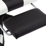 vidaXL Fauteuil de jeux vidéo et repose-pied Blanc et noir Similicuir