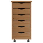 vidaXL Armoire roulante avec tiroirs MOSS bois de pin marron miel