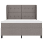 vidaXL Lit à ressorts avec matelas Taupe 140 x 190 cm tissu