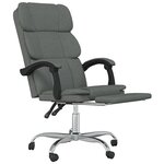 vidaXL Fauteuil inclinable de bureau Gris foncé Tissu