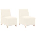 vidaXL Unité de Sofa Modulaire Sans Accoudoirs 2 Pièces Crème