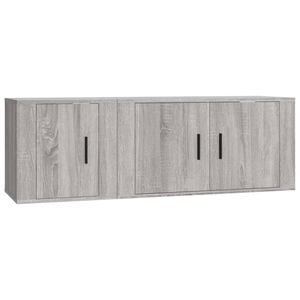 vidaXL Ensemble de meubles TV 2 Pièces Sonoma gris Bois d'ingénierie