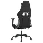 vidaXL Chaise de jeu avec repose-pied Noir et blanc Similicuir