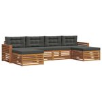 vidaXL Ensemble de canapés d'extérieur 6 pc Naturel et Anthracite