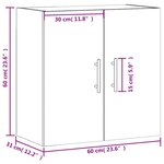 vidaXL Armoire murale chêne fumé 60x31x60 cm bois d'ingénierie