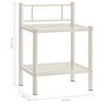 vidaXL Table de chevet Blanc/transparent 45x34 5x60 5cm Métal et verre