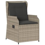 vidaXL Salon de jardin 5 Pièces avec coussins gris clair résine tressée