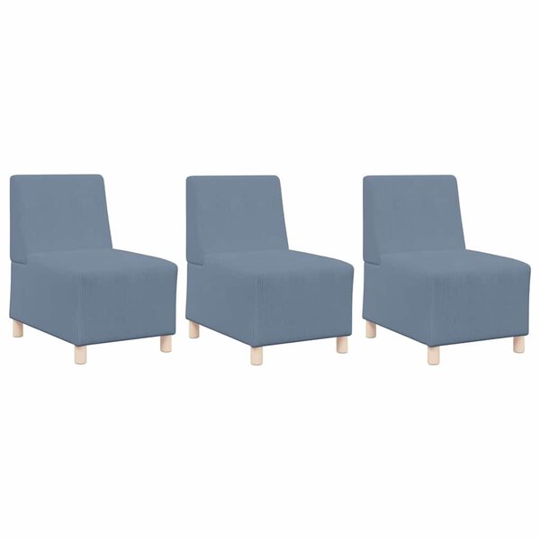 vidaXL Unité de Sofa Modulaire Sans Accoudoirs 3 Pièces Bleu
