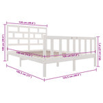 vidaXL Cadre de lit sans matelas blanc bois massif 120x200 cm
