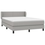 vidaXL Sommier à lattes de lit avec matelas Gris clair 140x190cm Tissu